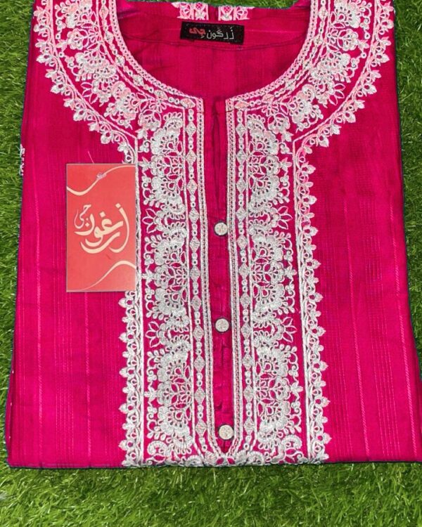 Pink - Classic Embroidered Women Top