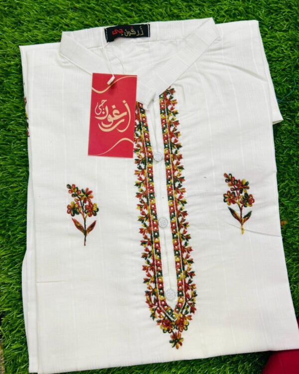 White - Floral Embroidered Women Top