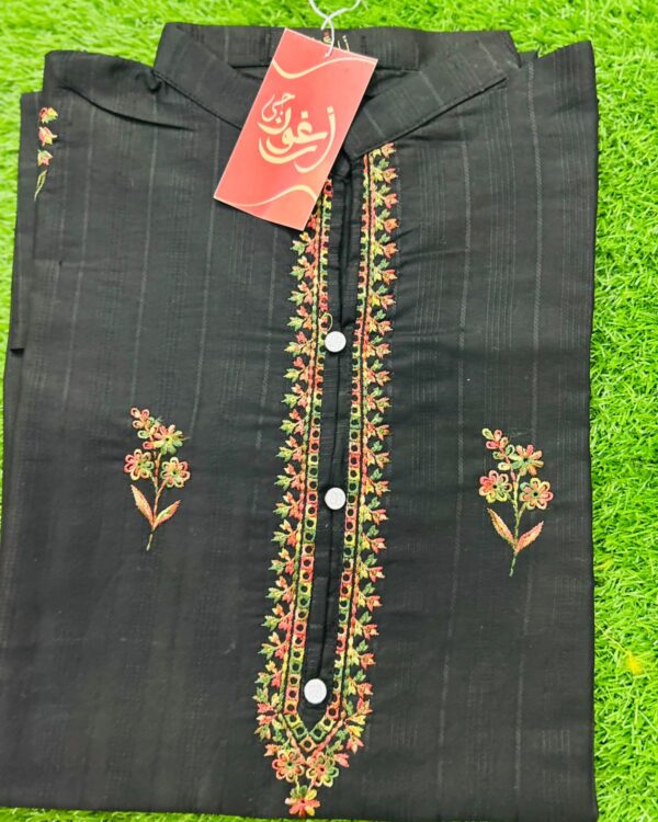 Black - Floral Embroidered Women Top