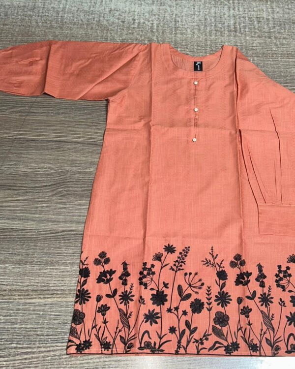 Zargoon Embroidered Ladies Top – Peach